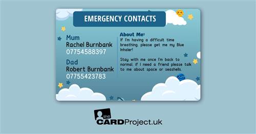 My Asthma Card for Kids (REAR)